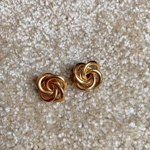 Vintage Gold Statement Stud Earrings